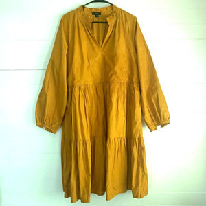 J. Crew Tiered Popover Dress Warm Caramel Size XLT